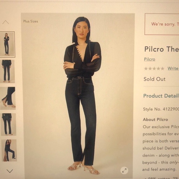 New w/ tags Anthropologie Pilcro straight jeans high waist, size 29, retail $140